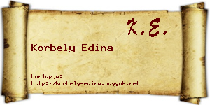 Korbely Edina névjegykártya